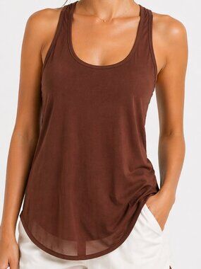 LULULEMON Sheer Mesh Brown 105F Singlet Tank Top Small
